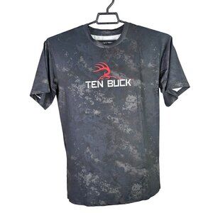 Mens Ten Buck Gray Camo Tech Tee Shirt Short Sleeve Crew Neck Outdoor Size M